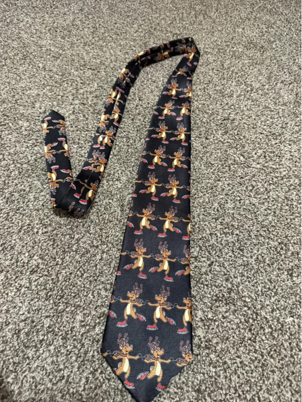 Rudolph Red Nosed Reindeer Christmas Tie Santa Snow Navy Holiday Necktie